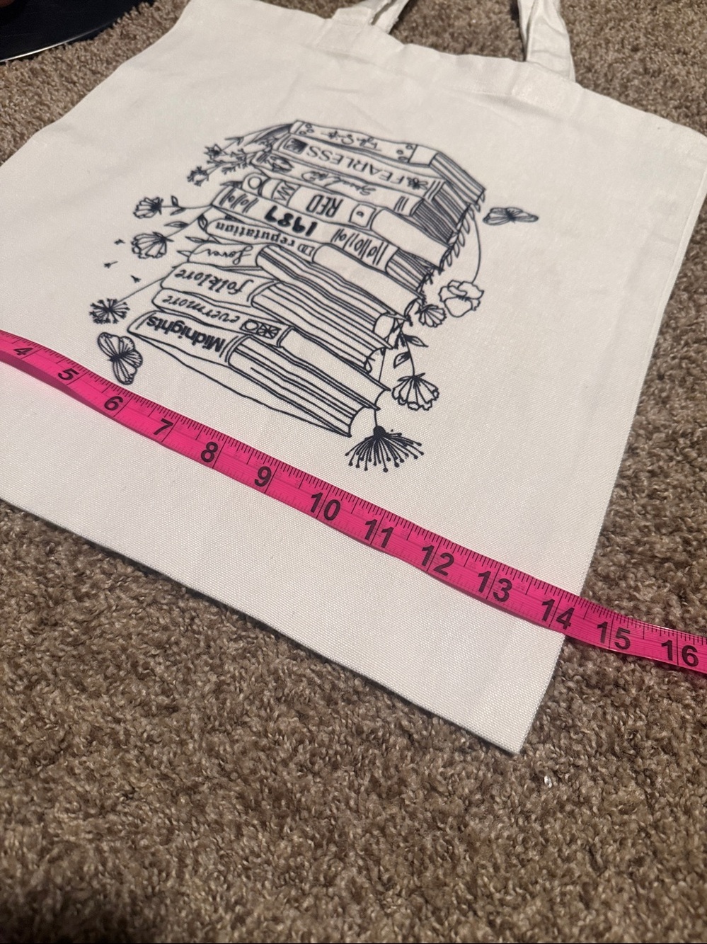 Taylor Swift album title book stack tote bag (like new) - Picture 4 of 5
